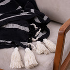 Manta Boho em algodão 1,20 x 1,80  - Preta