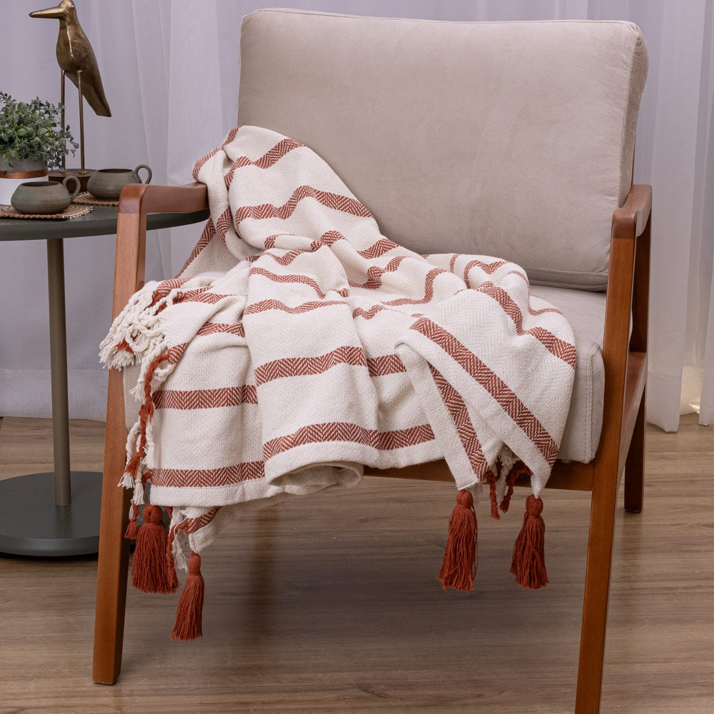 Manta Boho em algodão 1,20 x 1,80  - Terracota
