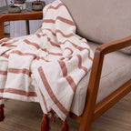 Manta Boho em algodão 1,20 x 1,80  - Terracota