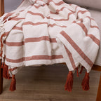 Manta Boho em algodão 1,20 x 1,80  - Terracota