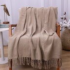 Manta Ísis com trama entrelaçada 1,20x1,80m - Bege