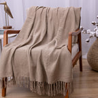 Manta Ísis com trama entrelaçada 1,20x1,80m - Bege