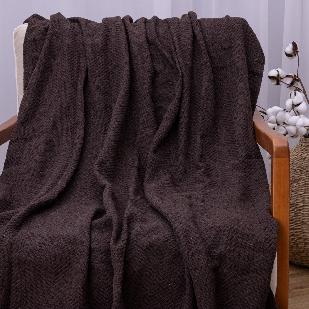 Manta Ísis com trama entrelaçada 1,20x1,80m - Café