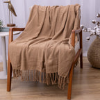 Manta Ísis com trama entrelaçada 1,20x1,80m - Marrom