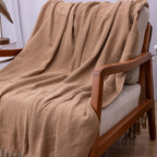 Manta Ísis com trama entrelaçada 1,20x1,80m - Marrom