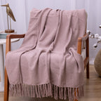 Manta Ísis com trama entrelaçada 1,20x1,80m - Rosé