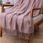 Manta Ísis com trama entrelaçada 1,20x1,80m - Rosé