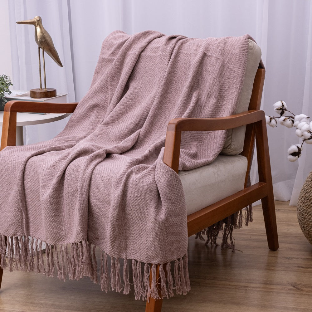 Manta Ísis com trama entrelaçada 1,20x1,80m - Rosé