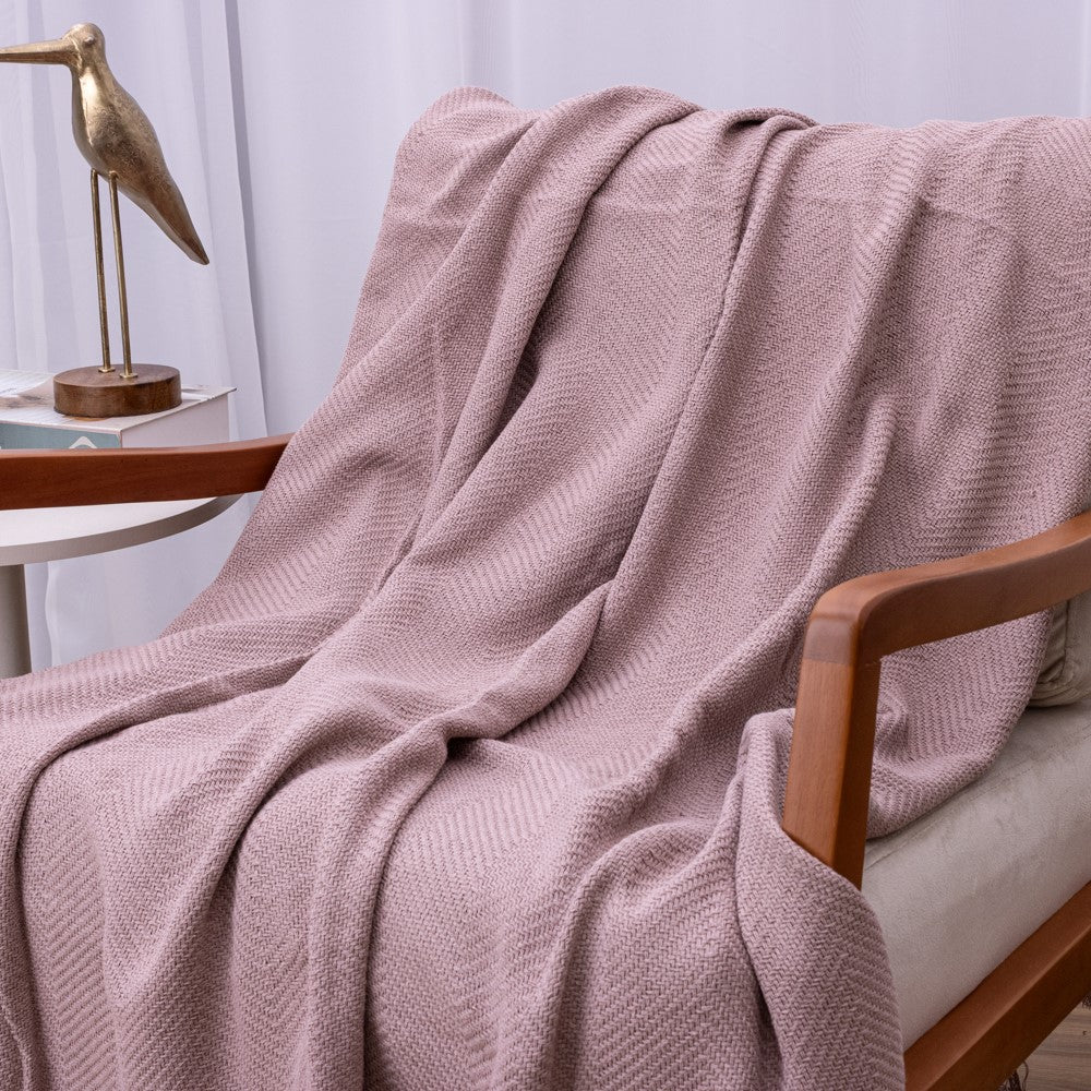 Manta Ísis com trama entrelaçada 1,20x1,80m - Rosé