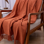 Manta Ísis com trama entrelaçada 1,20x1,80m - Terracota