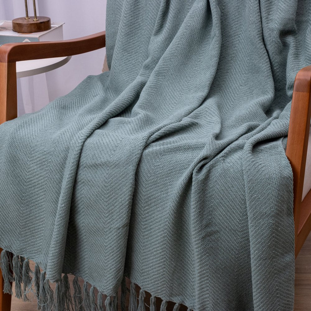 Manta Ísis com trama entrelaçada 1,20x1,80m - Verde Oliva