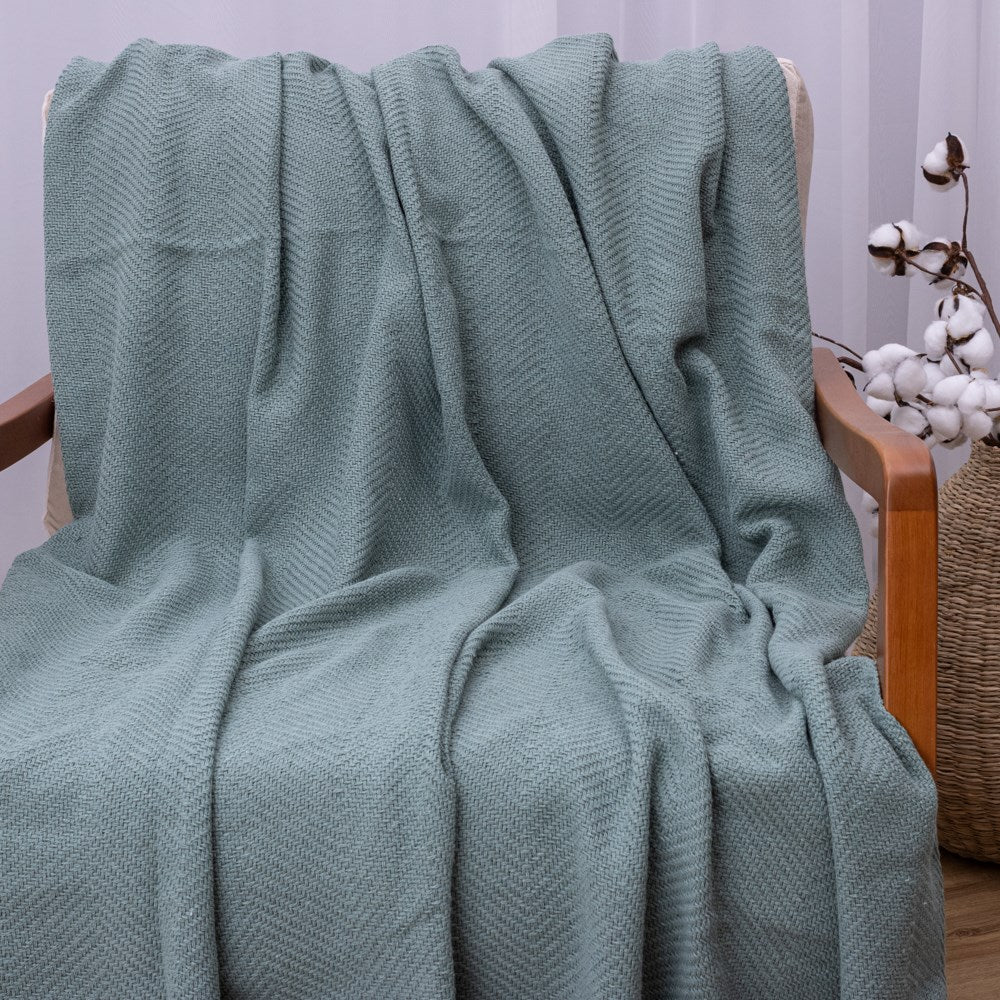 Manta Ísis com trama entrelaçada 1,20x1,80m - Verde Oliva