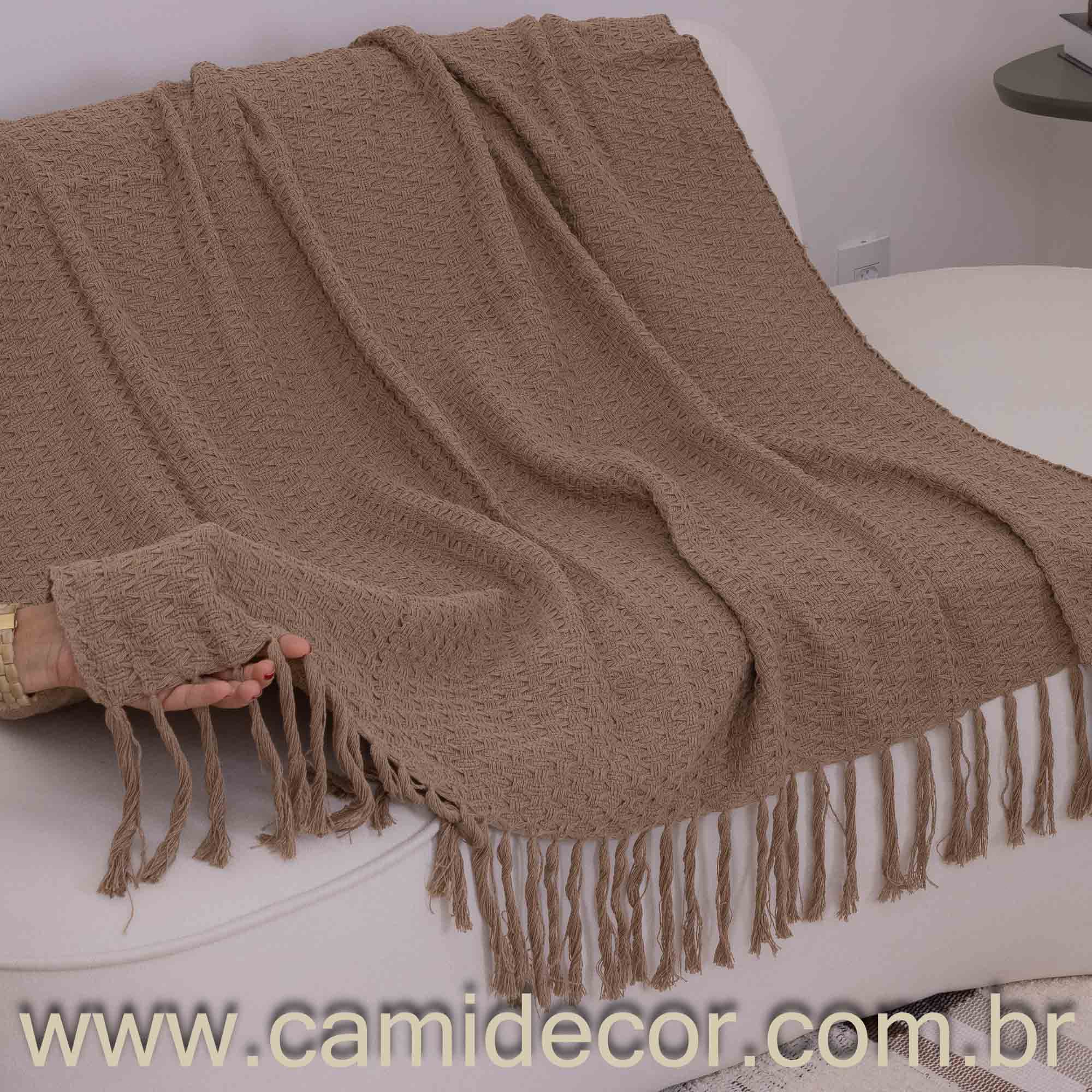 Manta Lilian em algodão 1,30 x 1,80 - Bege