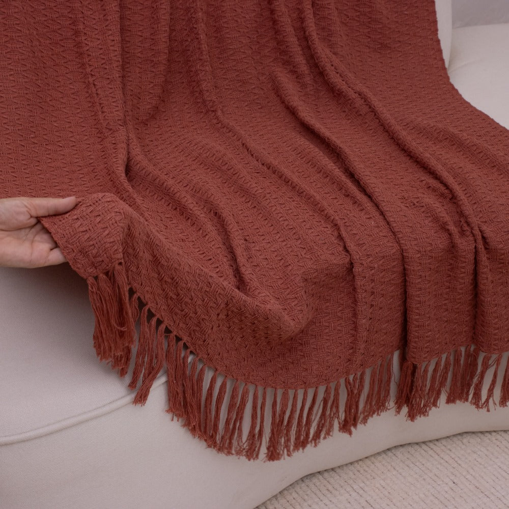 Manta Lilian em algodão 1,30 x 1,80 - Coral