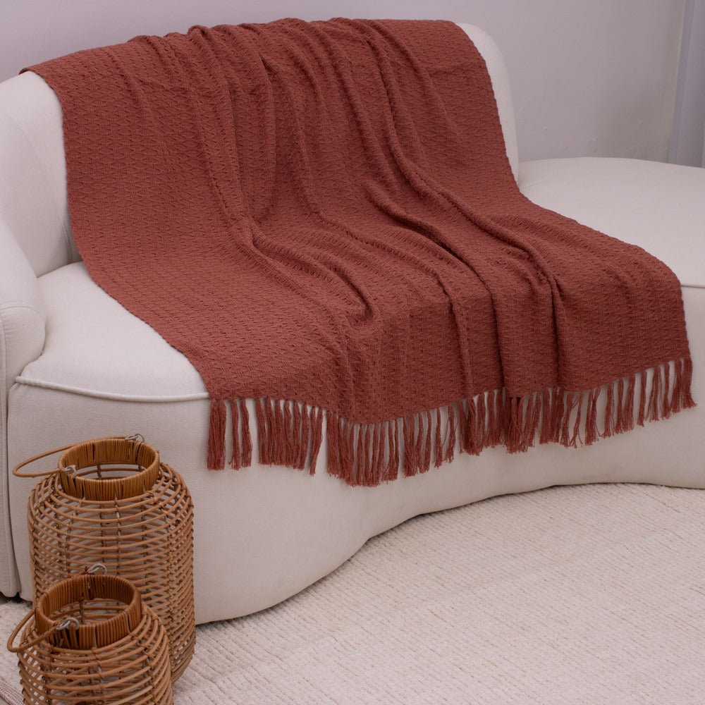 Manta Lilian em algodão 1,30 x 1,80 - Coral