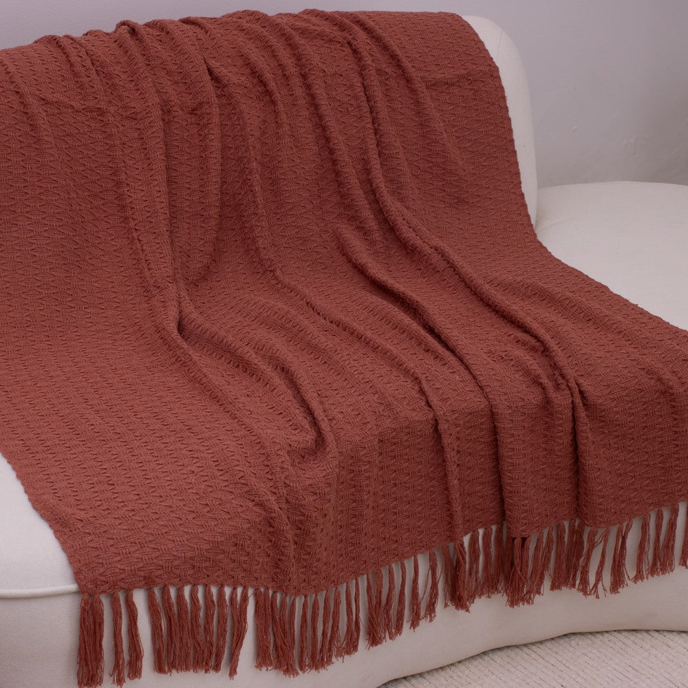 Manta Lilian em algodão 1,30 x 1,80 - Coral