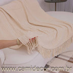 Manta Lilian em algodão 1,30 x 1,80 - Cru