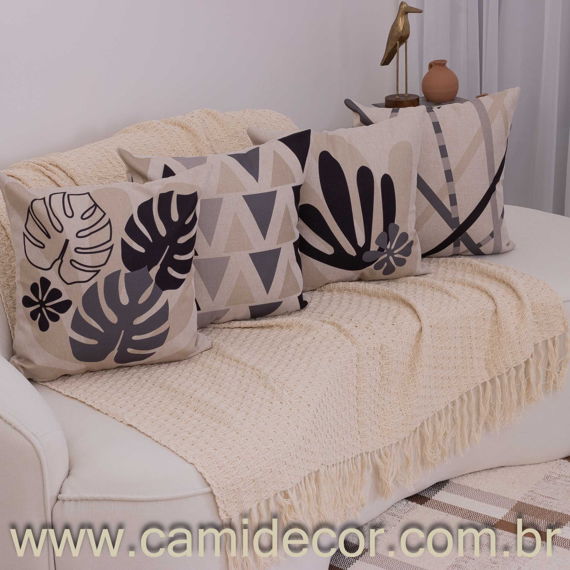 Manta Lilian em algodão 1,30 x 1,80 - Cru