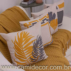 Manta Lilian em algodão 1,30 x 1,80 - Mostarda