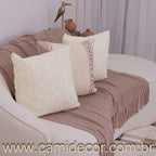 Manta Lilian em algodão 1,30 x 1,80 - Rosé