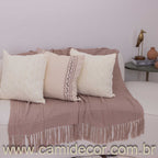 Manta Lilian em algodão 1,30 x 1,80 - Rosé