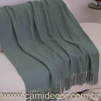 Manta Lilian em algodão 1,30 x 1,80 - Verde Oliva