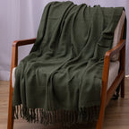 Manta Ísis com trama entrelaçada 1,20x1,80m - Verde