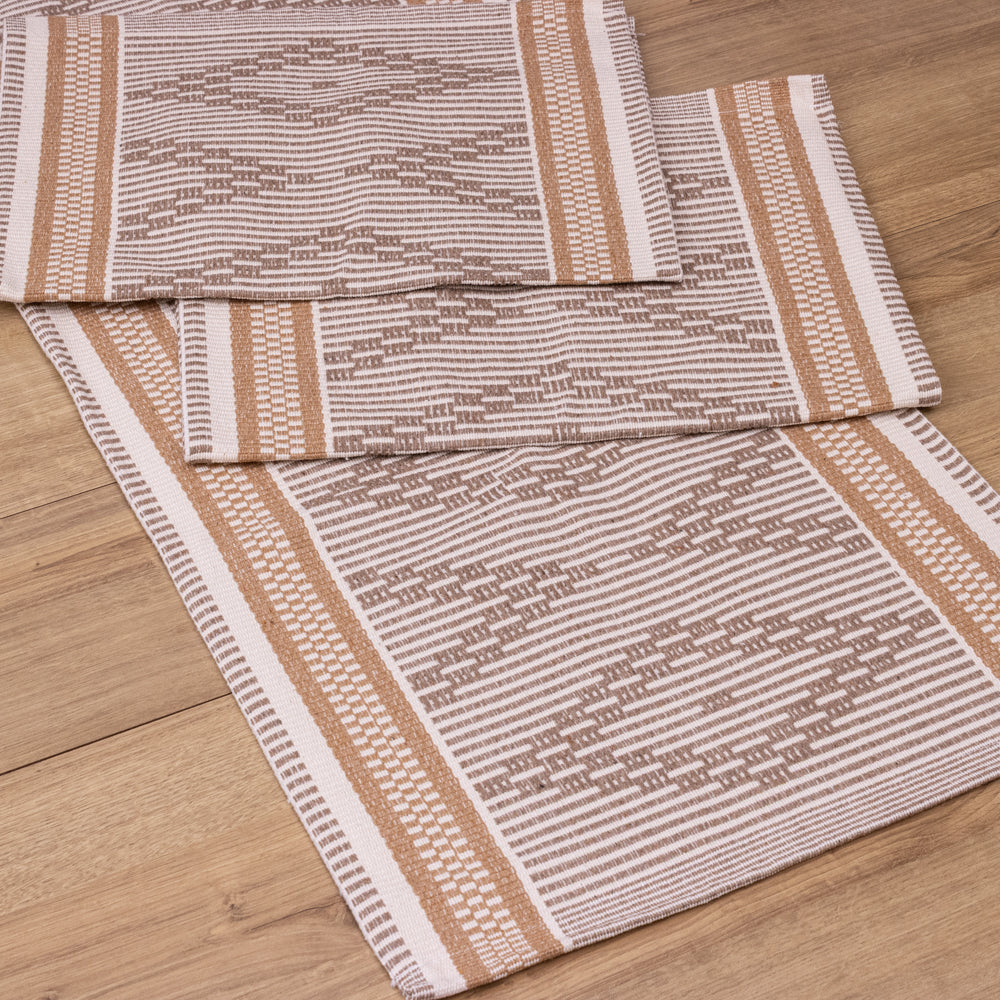 Jogo de Passadeira Zurick Zig Zag com 3 peças - Bege