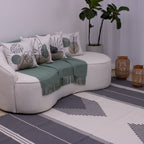 Tapete para Sala de Bico 200 x 250 cm - Cinza Escuro e Cru
