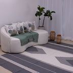 Tapete para Sala de Bico 200 x 250 cm - Cinza Escuro e Cru