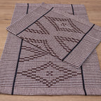 Jogo de Tapetes Zurick Zig Zag com 2 peças - Marrom e Preto