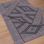 Jogo de Tapetes Zurick Zig Zag com 2 peças - Preto e Marrom