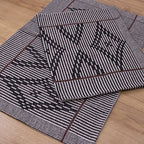 Jogo de Tapetes Zurick Zig Zag com 2 peças - Preto e Marrom