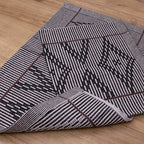 Jogo de Tapetes Zurick Zig Zag com 2 peças - Preto e Marrom