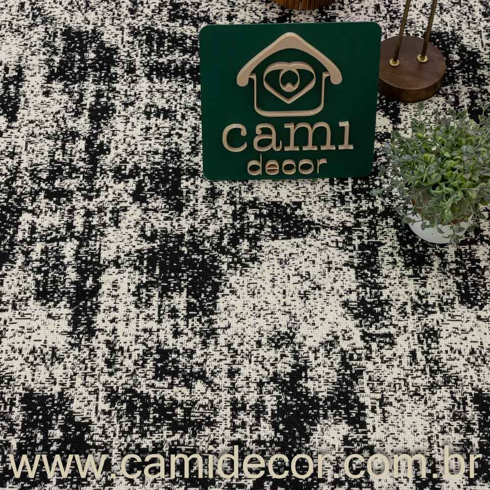 Tapete Beira Cama Carrara 70x140cm - Preto
