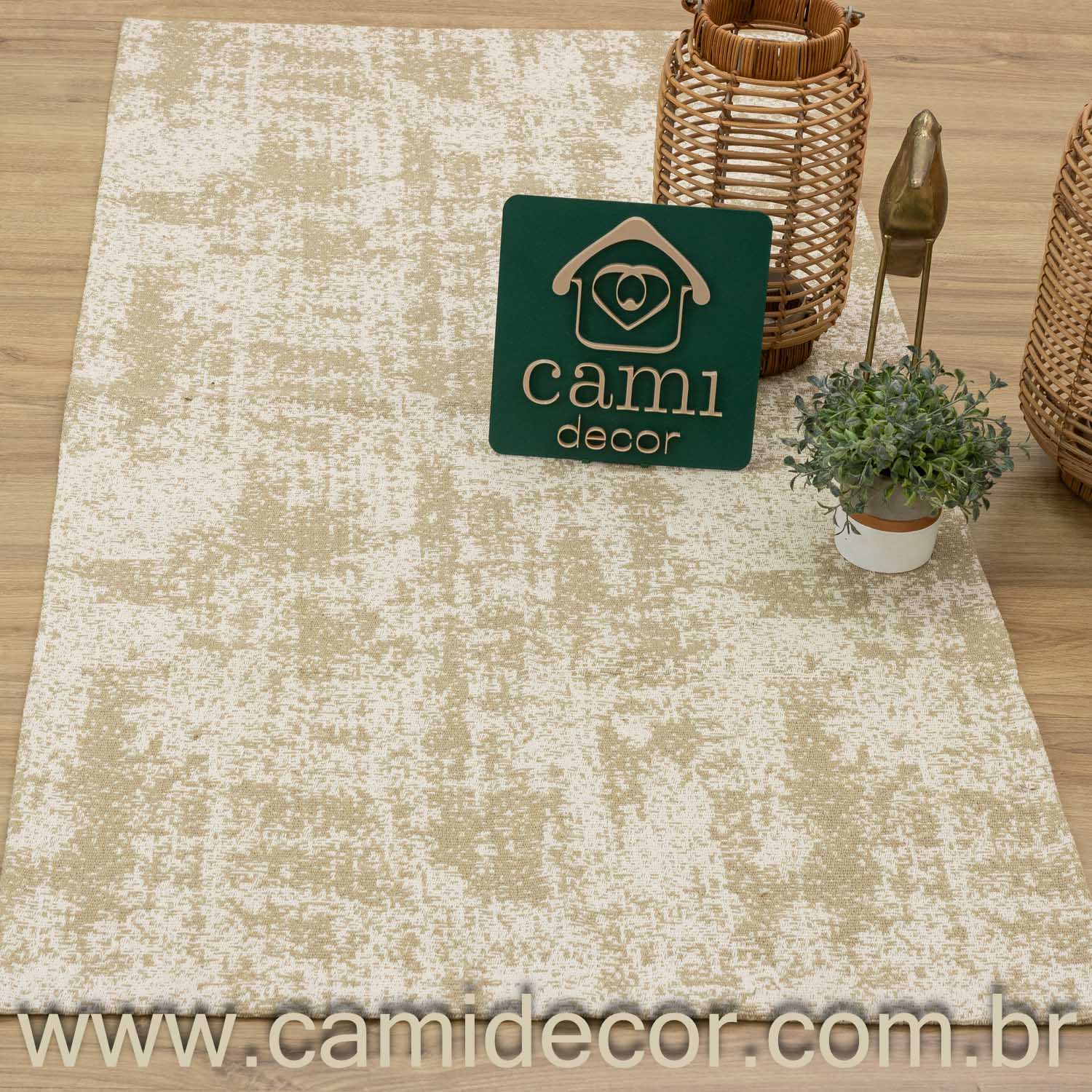 Tapete Beira Cama Carrara 70x140cm - Bege