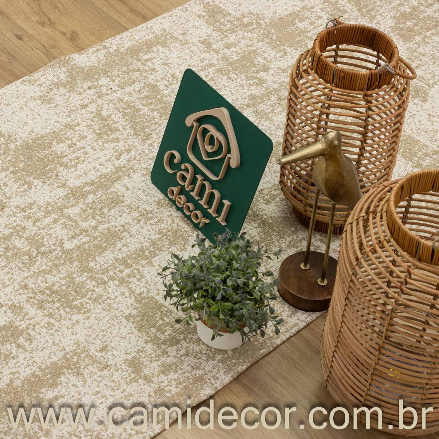 Tapete Beira Cama Carrara 70x140cm - Bege