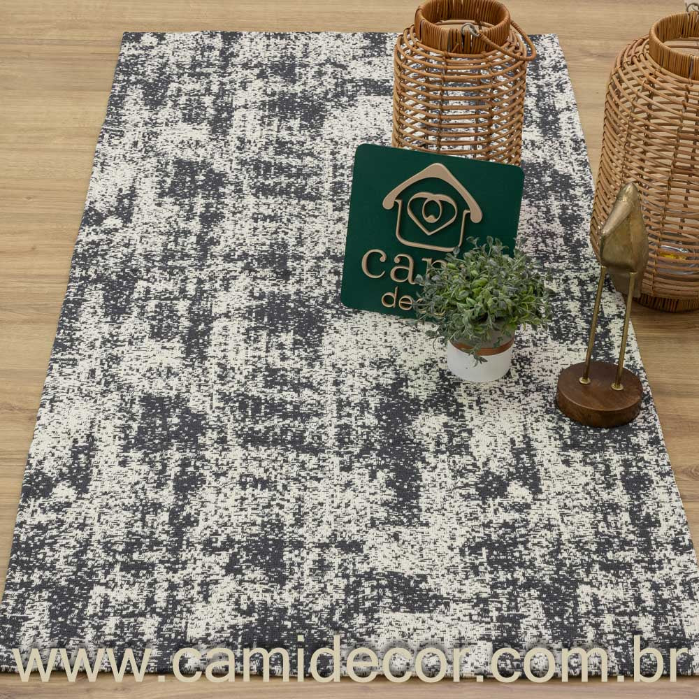 Tapete Beira Cama Carrara 70x140cm - Chumbo