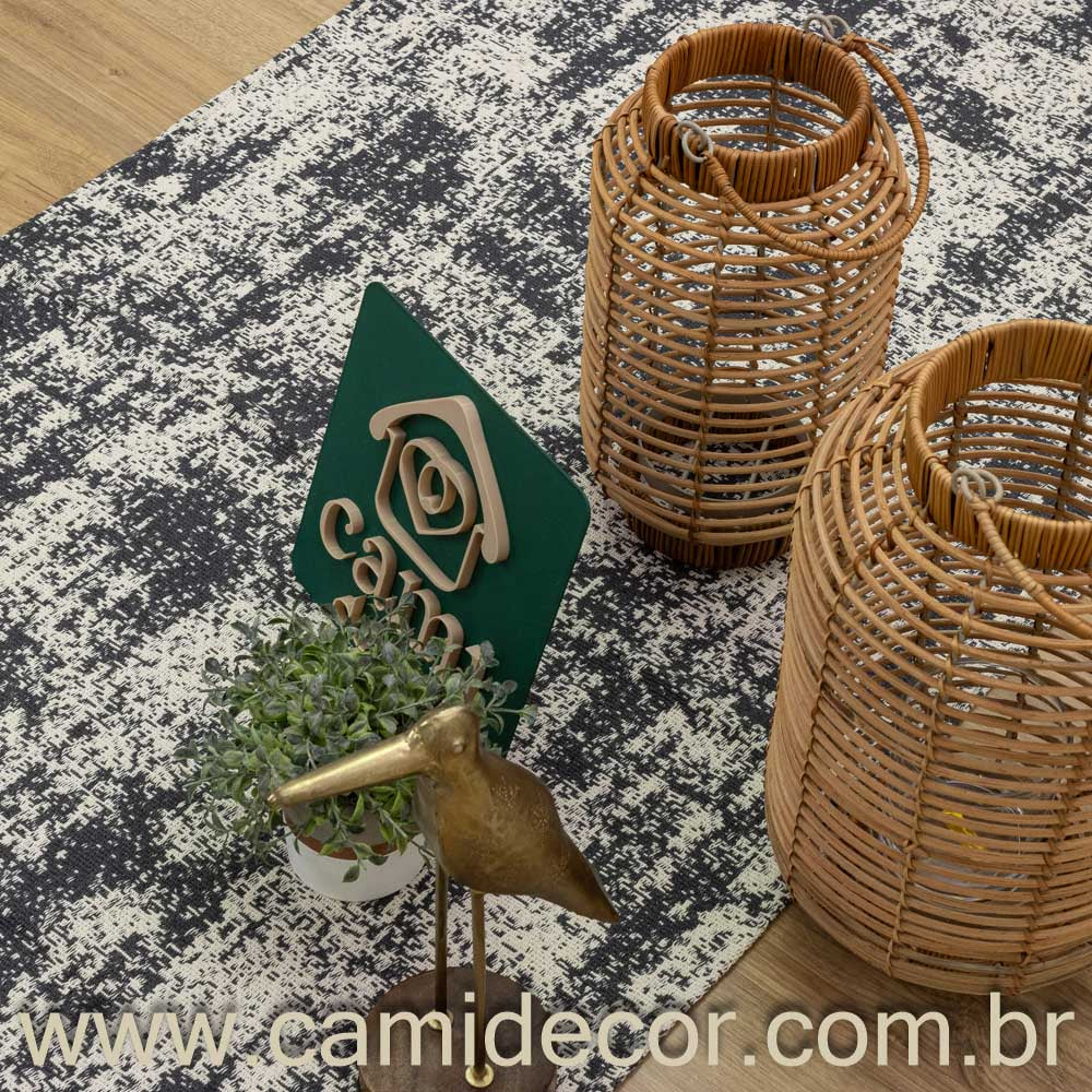 Tapete Beira Cama Carrara 70x140cm - Chumbo