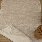 Tapete Beira Cama Dupla Face 80x150cm - Cru e Rosé