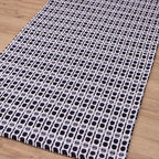 Tapete Beira Cama Indiano 70x140cm - Azul Marinho e Preto