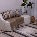 Tapete para Sala de Bico 150 x 200cm - Cinza e Bege