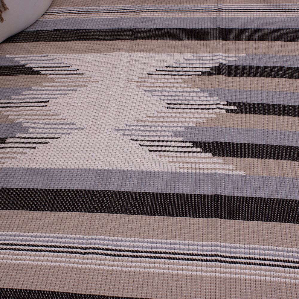 Tapete para Sala de Bico 150 x 200cm - Cinza e Bege