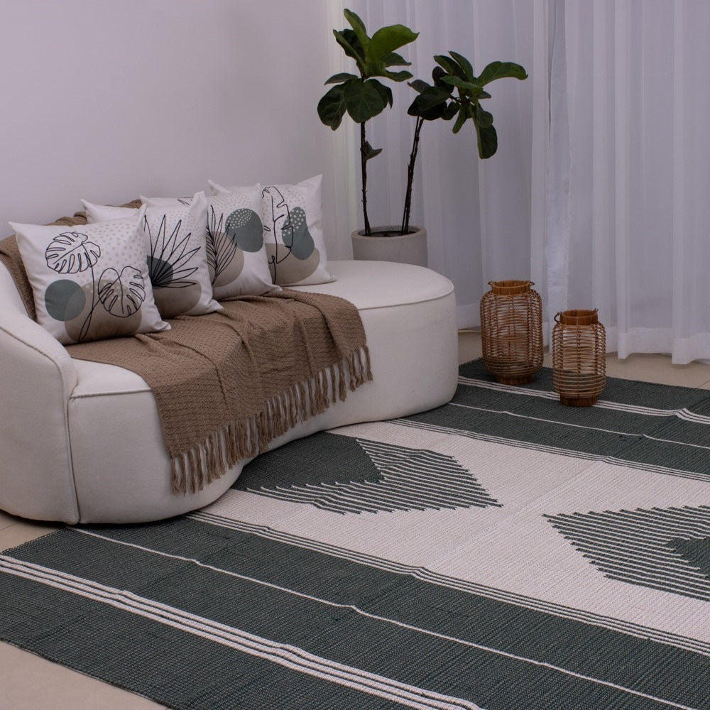 Tapete para Sala de Bico 200 x 250 cm - Cinza Escuro e Cru