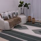 Tapete para Sala de Bico 200 x 250 cm - Cinza Escuro e Cru