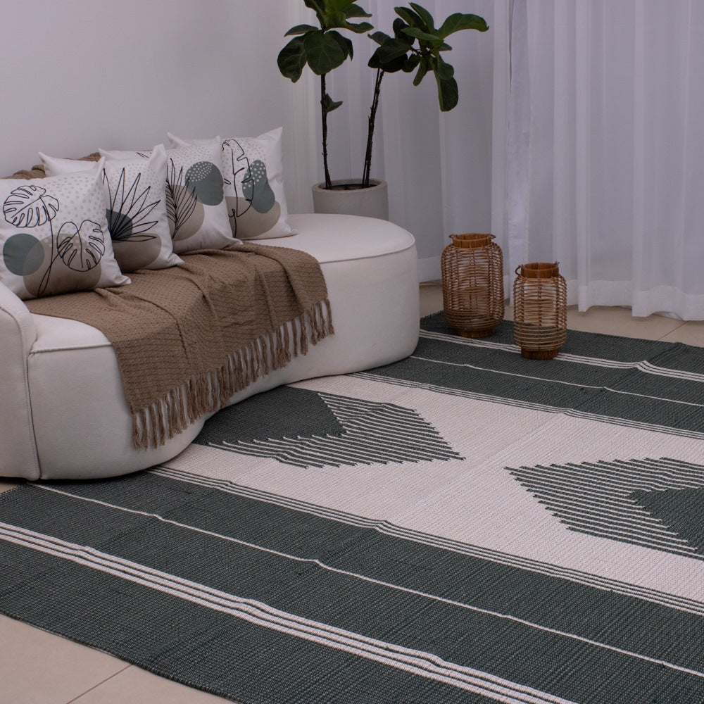 Tapete para Sala de Bico 200 x 250 cm - Cinza Escuro e Cru