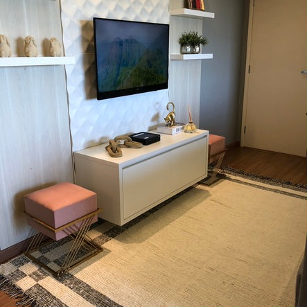 Tapete para Sala Dupla Face 200 x 250cm - Preto e Cru