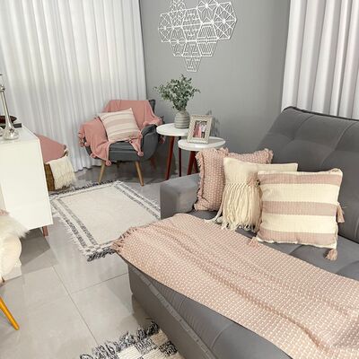 Tapete para Sala Dupla Face 200 x 250cm - Preto e Cru