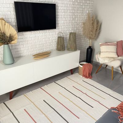 Tapete para Sala Listrado 150 x 200cm - Cores Pastéis