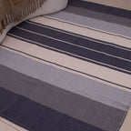 Tapete para Sala Listrado 150 x 200cm - Cru e Azul